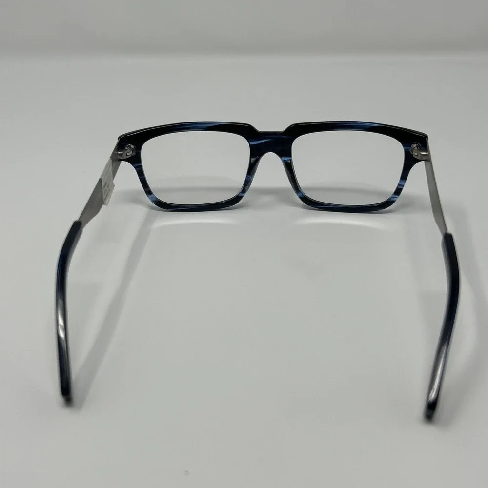 NWT Norman Childs CARSON Eyeglasses 55-14-135 BS Unisex Adult Blue Silver Frames